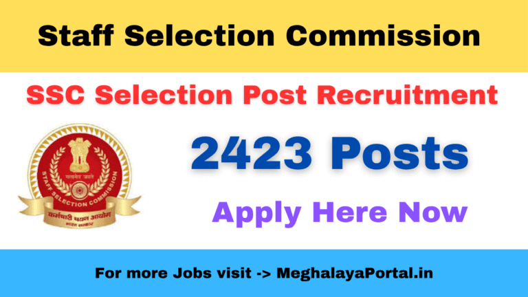 SSC Selection Post Recruitment 2025 – 2423 Selection Posts (Phase XIII) Vacancy