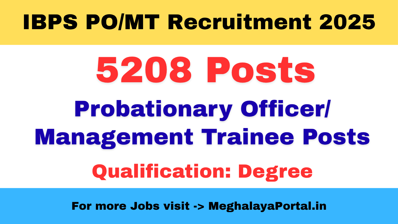 IBPS PO/MT Recruitment 2025 – Apply Online for 5208 Probationary Officer Posts