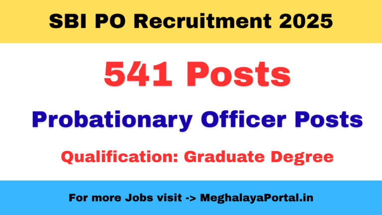 SBI PO Recruitment 2025 – Apply Online for 541 Probationary Officer Posts