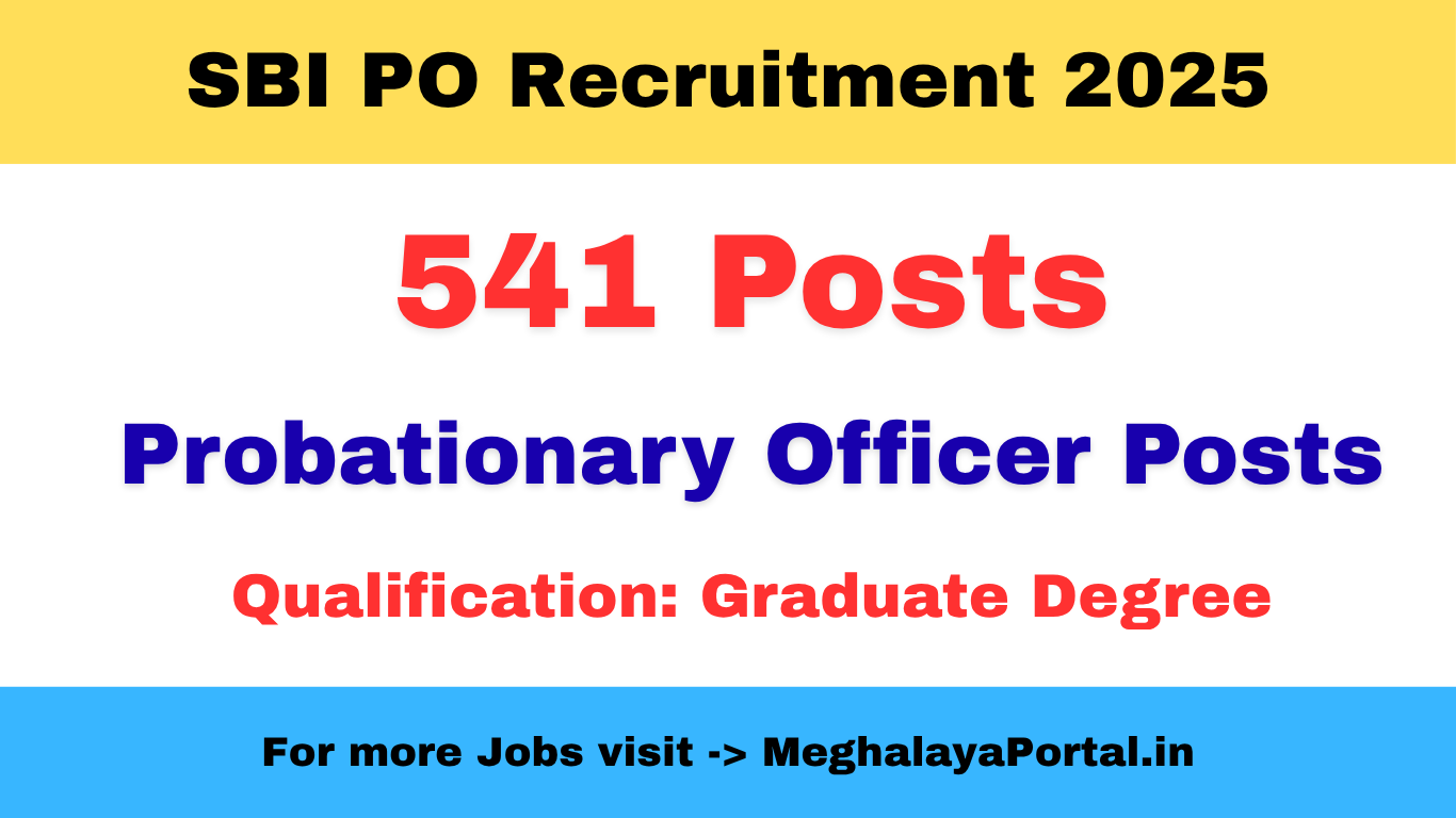 SBI PO Recruitment 2025 – Apply Online for 541 Probationary Officer Posts