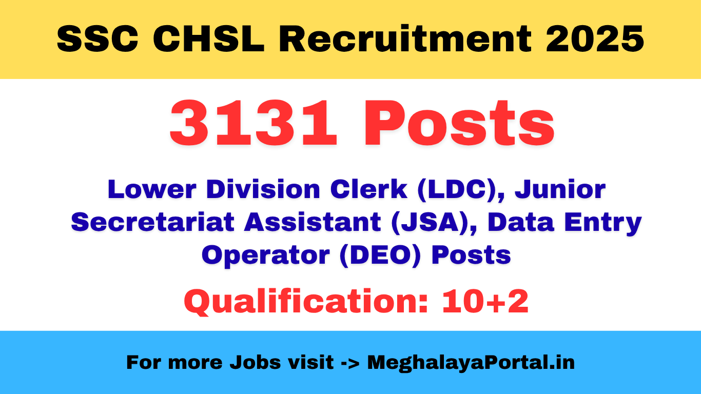 SSC CHSL Recruitment 2025 – Apply Online for 3131 Group C Vacancy
