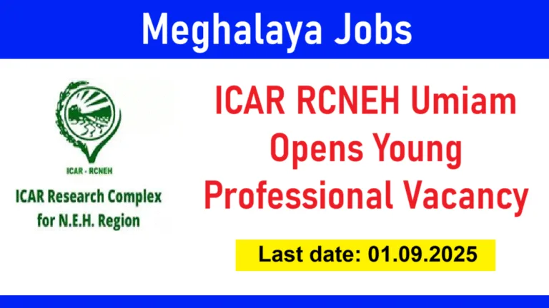 ICAR RCNEH Umiam 2025 – Young Professional-I Opportunity
