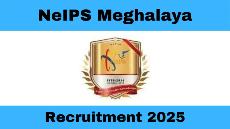 NeIPS Meghalaya Recruitment 2025 – Developer & Skill Trainer Vacancy