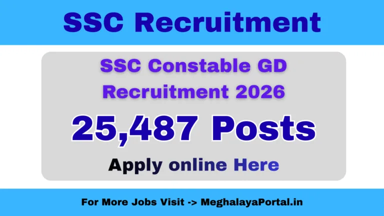 SSC Constable GD Recruitment 2026 – 25,487 Vacancies, Apply Online