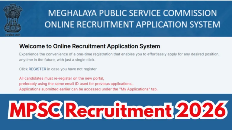 Meghalaya MPSC Recruitment 2026