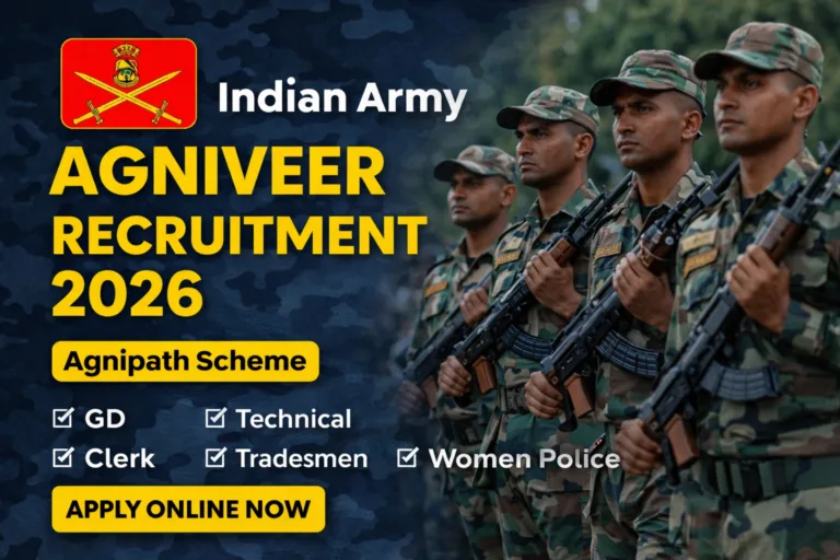 Indian Army Agniveer Recruitment 2026 – Apply Online for GD, Technical, Clerk & Women MP Posts