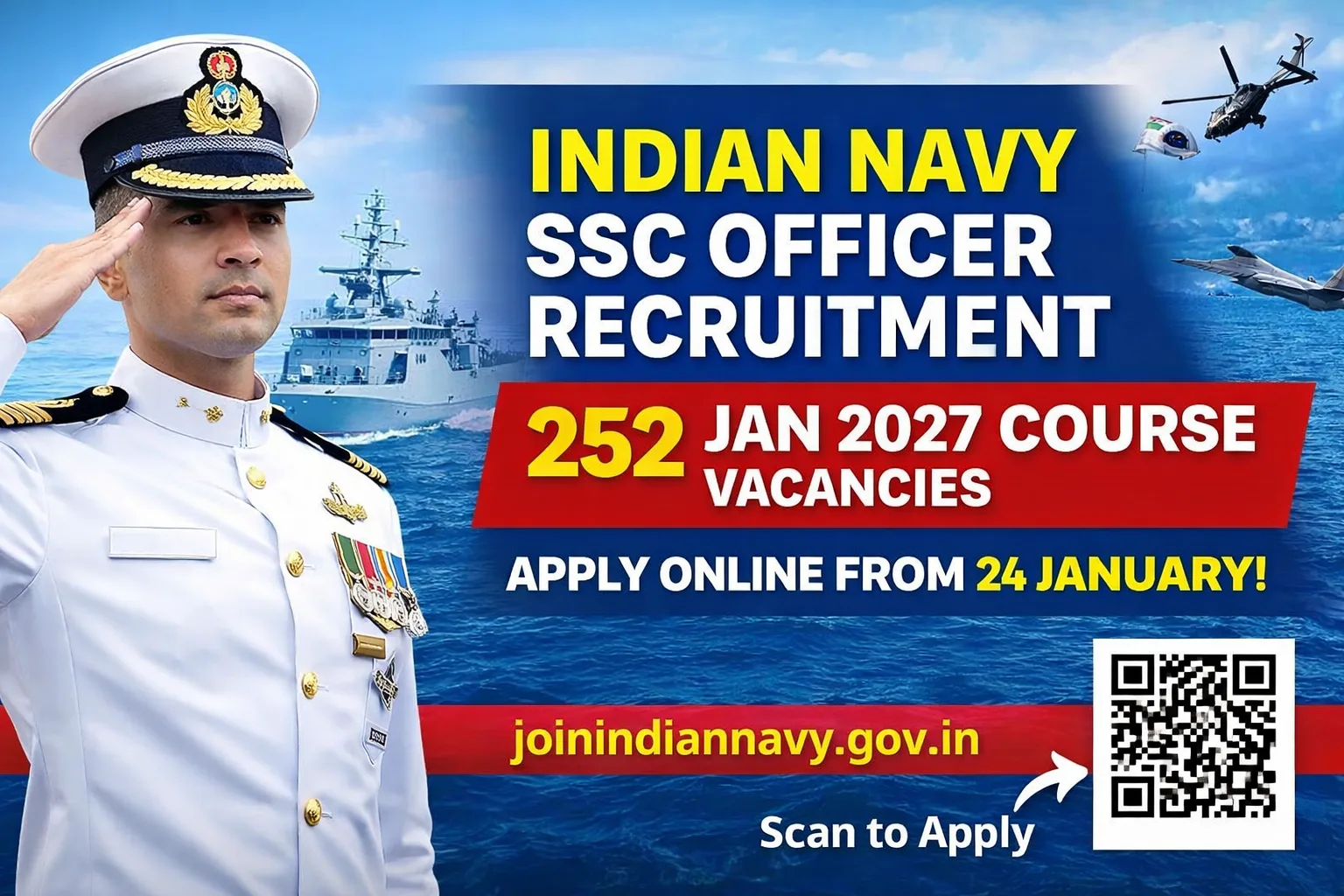 Indian Navy SSC Officer Recruitment 2026 – 252 Vacancies