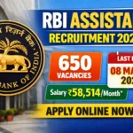 RBI Assistant Recruitment 2026: 650 Vacancies, Apply Online
