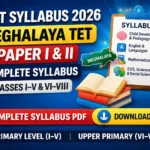 MTET Syllabus 2026 – Meghalaya TET Paper I & II Complete Syllabus PDF