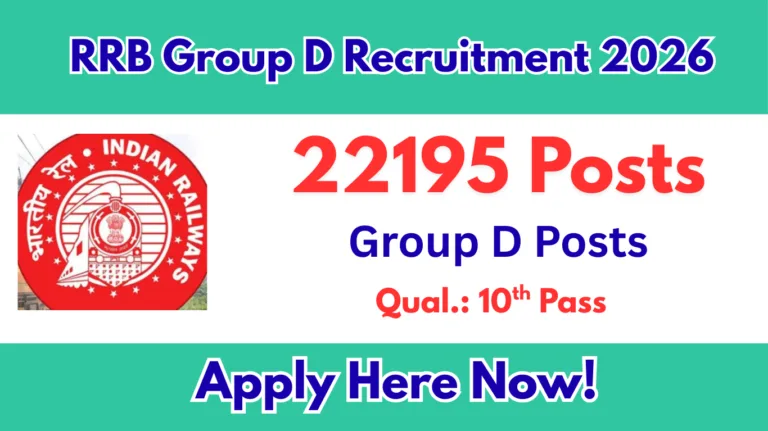 RRB Group D Recruitment 2026 – 22195 Level 1 Posts