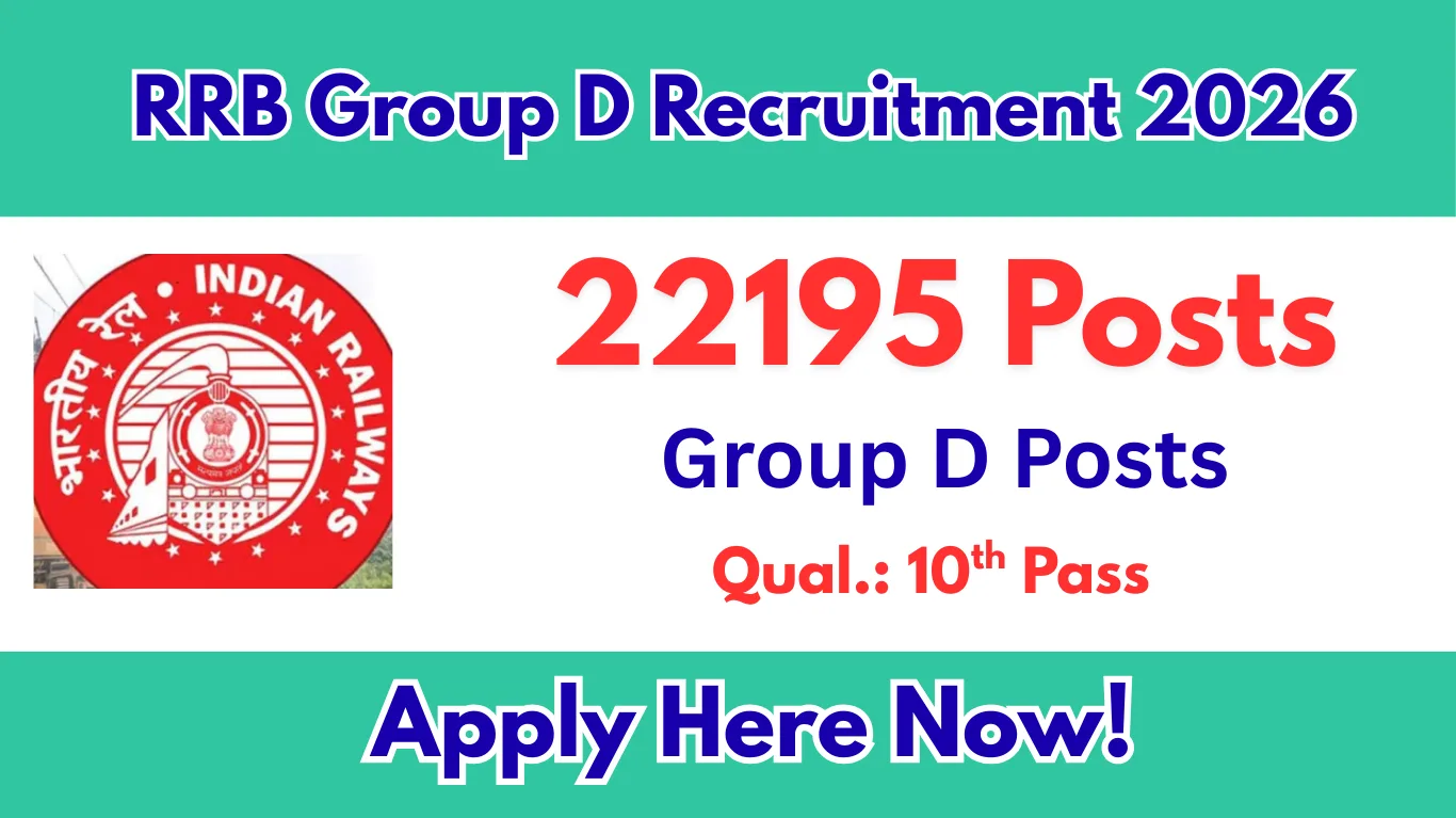 RRB Group D Recruitment 2026 – 22195 Level 1 Posts