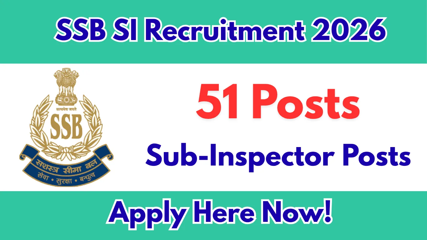 SSB SI Recruitment 2026 – 51 Sub Inspector Posts Apply Online