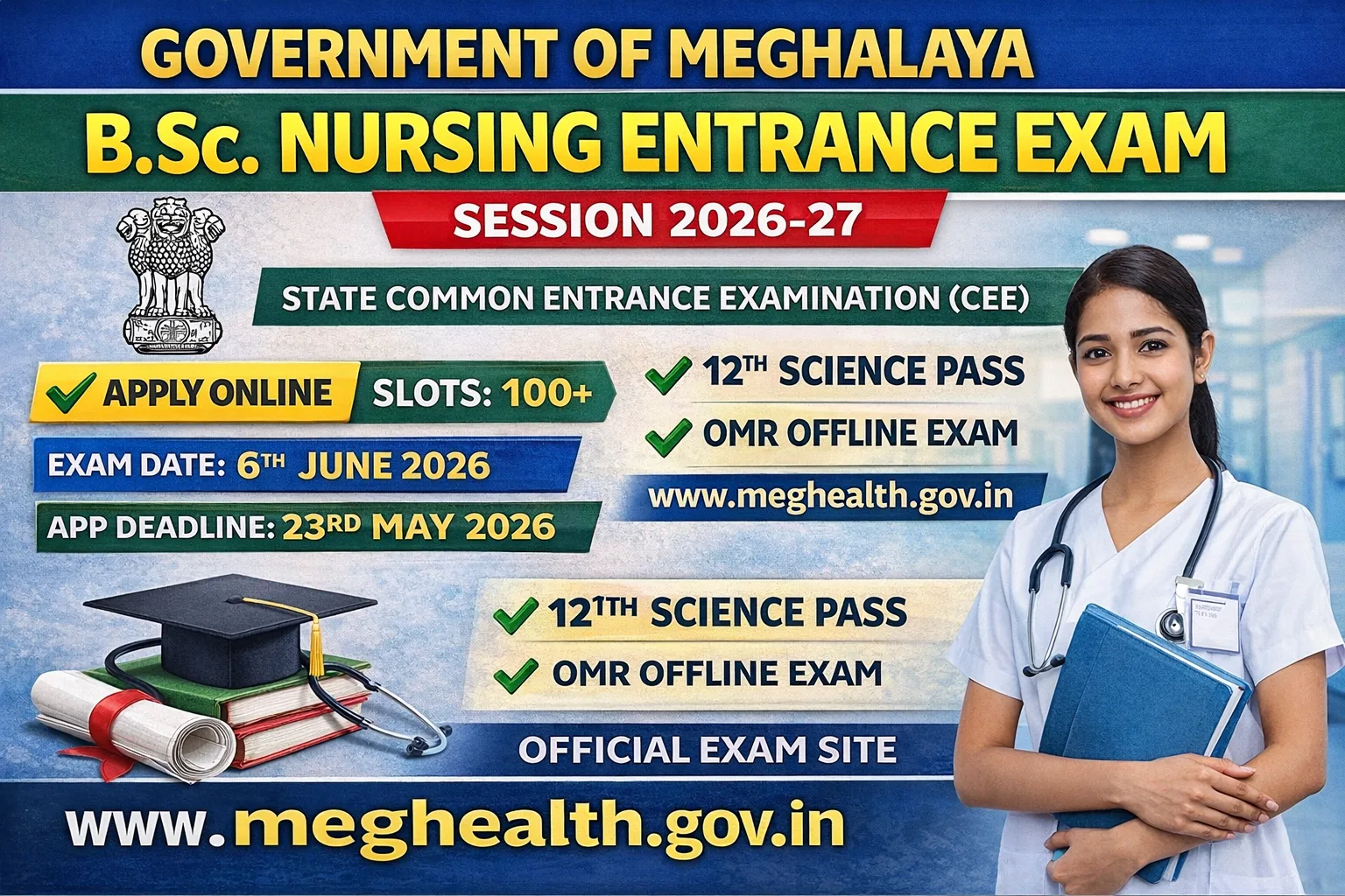 Meghalaya CEE 2026 – Apply Online for B.Sc Nursing Admission