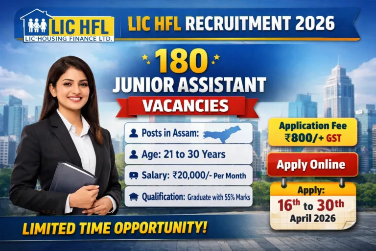 LIC HFL Recruitment 2026 – 180 Junior Assistant Vacancy Apply Online