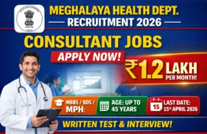 Meghalaya Health Department Recruitment 2026 – Apply for Consultant Posts