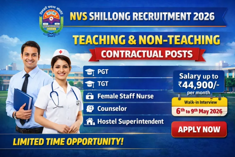 NVS Shillong recruitment 2026