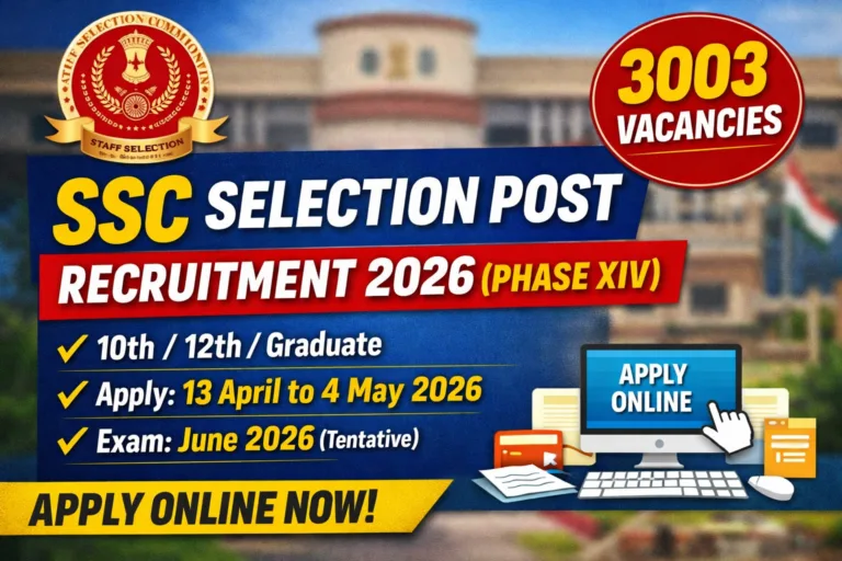 SSC Selection Post Recruitment 2026 – Apply Online for 3003 Phase XIV Posts